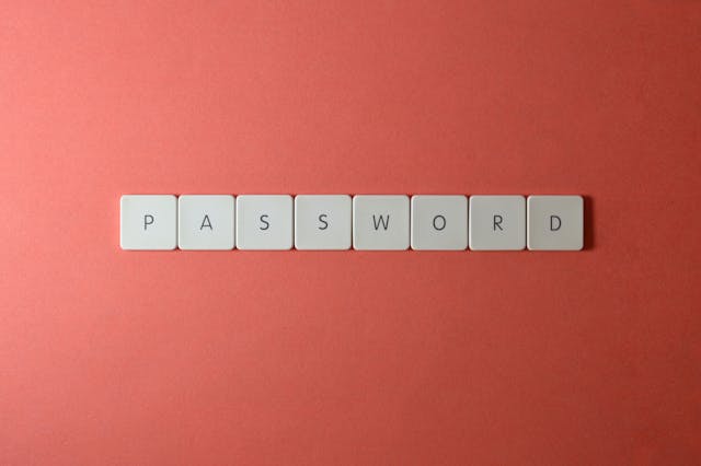 Keyboard close-up illustrating password security